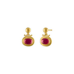 Small Ruby Bell Earrings