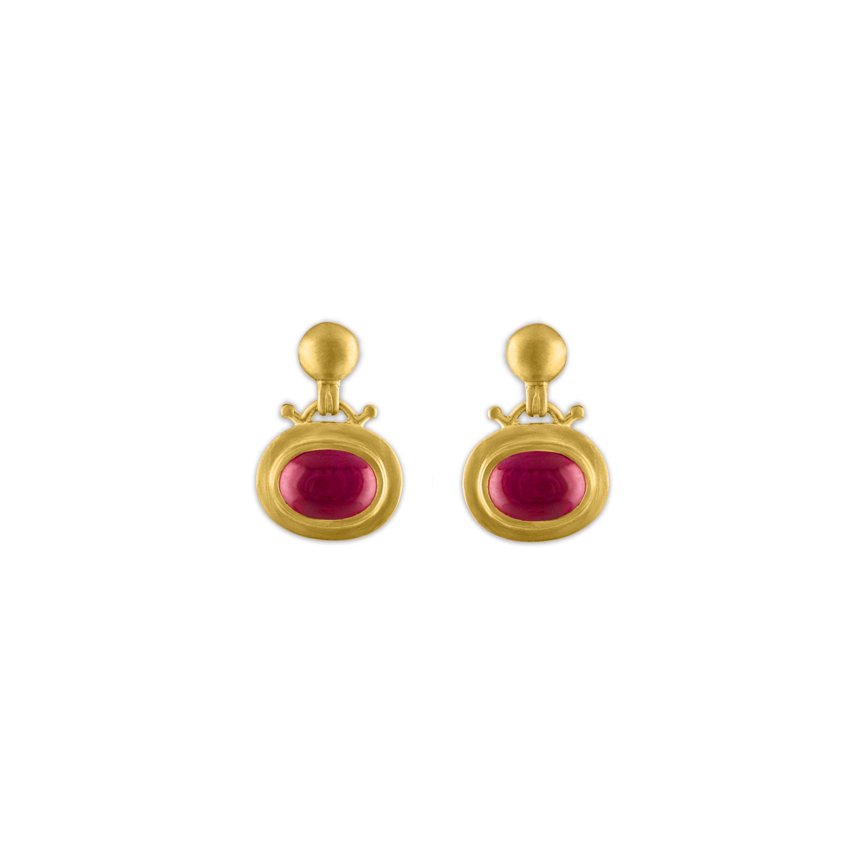 Prounis Jewelry Small Ruby Bell Earrings