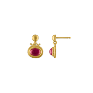 Small Ruby Bell Earrings