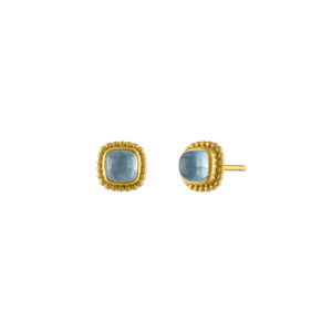 Aquamarine Granulated Stud Earrings