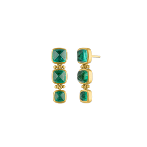 Trio Emerald Hinge Earrings