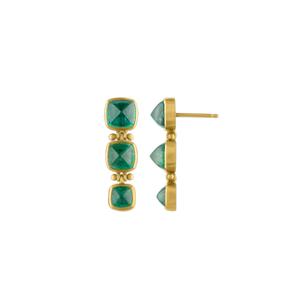 Trio Emerald Hinge Earrings