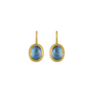 Aquamarine Granulated Hook Earrings