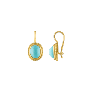 Turquoise Granulated Hook Earrings