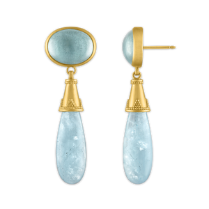 Aquamarine Granulated Amphora Earrings