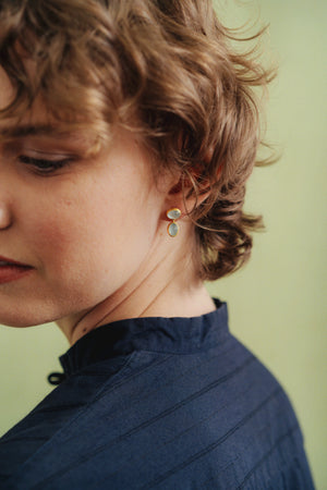 Small Aquamarine Amphora Earrings