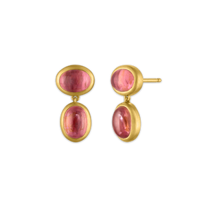 Medium Rose Tourmaline Amphora Earrings