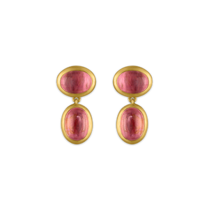 Medium Rose Tourmaline Amphora Earrings