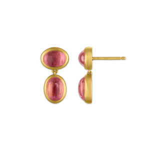 Medium Rose Tourmaline Amphora Earrings