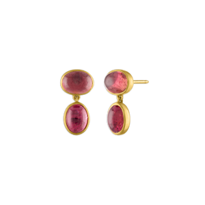 Small Pink Tourmaline Amphora Earrings