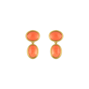 Small Antique Coral Amphora Earrings