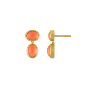 Small Antique Coral Amphora Earrings