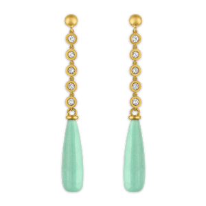 Five Diamond and Variscite Chime Earrings