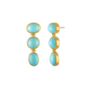 Persian Turquoise Trio Hinge Earrings