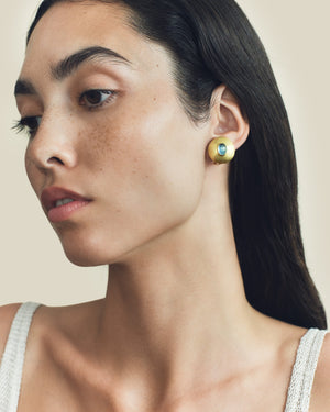 Aquamarine Disc Shaped Earrings