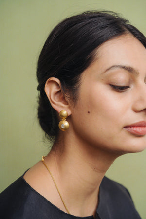 Diamond Double Dome Bulla Earrings