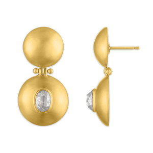 Diamond Double Dome Bulla Earrings