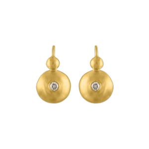 Small Diamond Bulla Hook Earrings