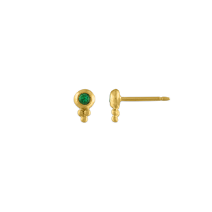 Small Emerald Lentil-Shaped Bulla Earrings