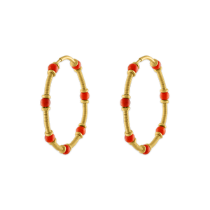 Antique Coral Zeno Hoop Earrings
