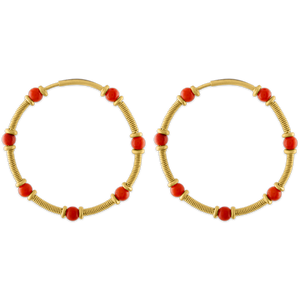 Antique Coral Zeno Hoop Earrings