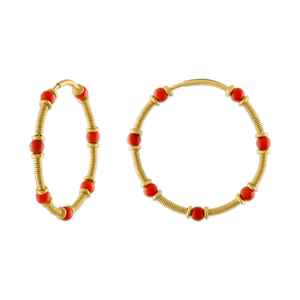 Antique Coral Zeno Hoop Earrings
