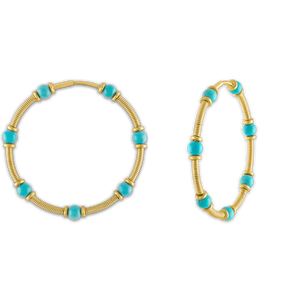Turquoise Zeno Hoop Earrings