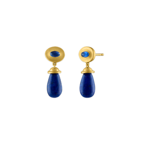 Blue Sapphire and Lapis Alabastra Earrings