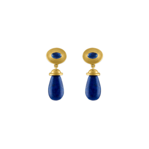 Blue Sapphire and Lapis Alabastra Earrings