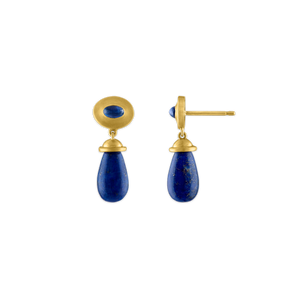 Blue Sapphire and Lapis Alabastra Earrings