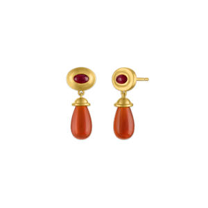 Ruby and Carnelian Alabastra Earrings