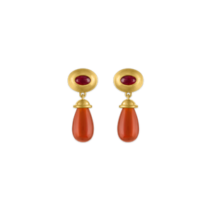 Ruby and Carnelian Alabastra Earrings