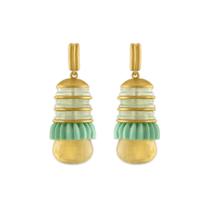 Turquoise, Prehnite and Golden Beryl Pyxis Earrings