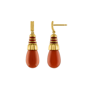 Carnelian and Garnet Small Pyxis Earrings