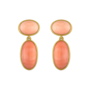 Large Antique Angel Skin Coral Amphora Earrings