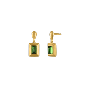 Green Tourmaline Capsa Drop Earrings