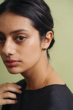 Green Tourmaline Capsa Stud Earrings