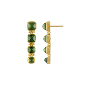 Green Tourmaline Quad Hinge Earrings