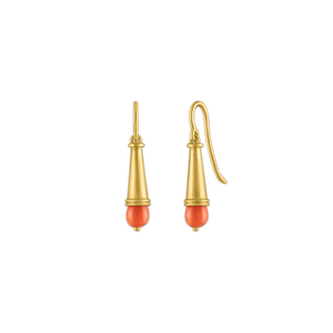 Antique Coral Becher Earrings