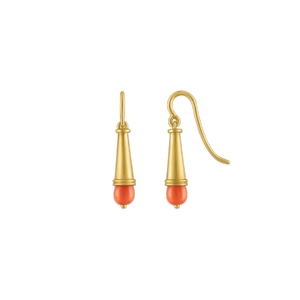 Antique Coral Becher Earrings