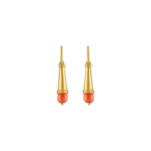 Antique Coral Becher Earrings