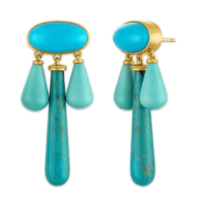 Turquoise Trium Drop Earrings