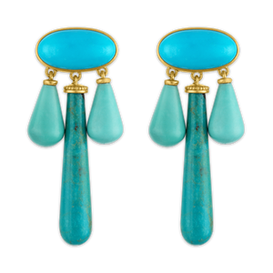 Turquoise Trium Drop Earrings