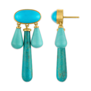 Turquoise Trium Drop Earrings