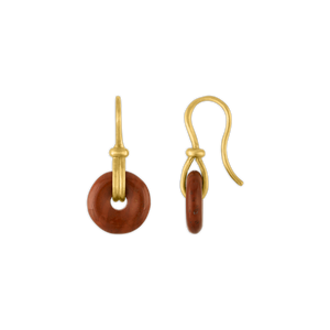Small Red Jasper Discus Earrings