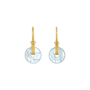 Small Aquamarine Discus Earrings