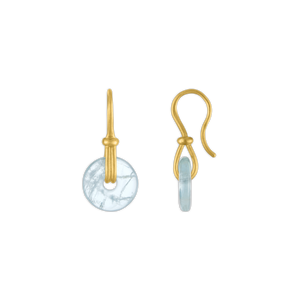 Small Aquamarine Discus Earrings