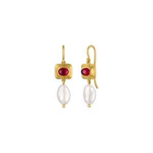 Ruby and Keshi Pearl Pinch Earring