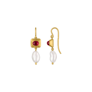 Ruby and Keshi Pearl Pinch Earring