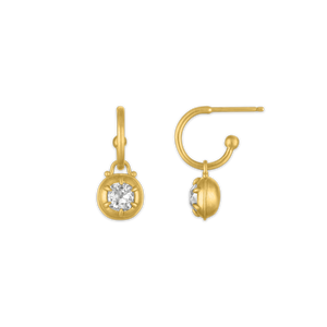 Old Mine Diamond Prunt Prong Hoop Earrings